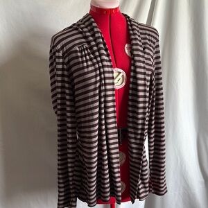 Striped Cardigan in Brown and Cream LL223